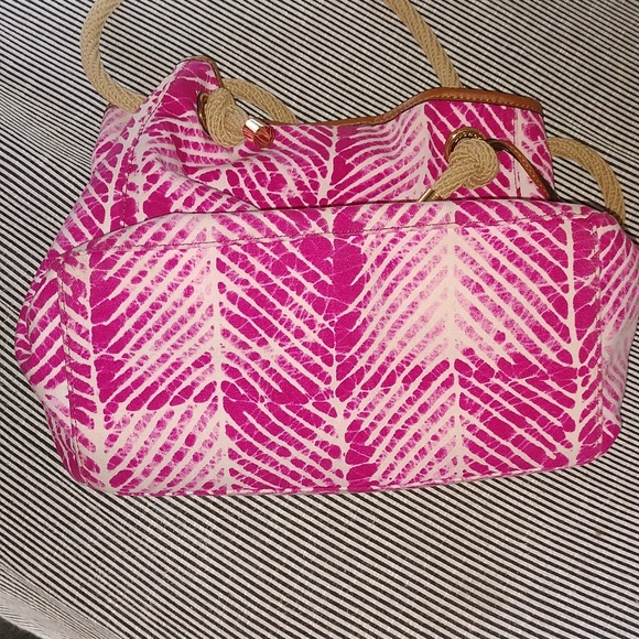 💝NWOT Michael by Michael Kors pink and white pattern fabric handbag💝 - Picture 11 of 13